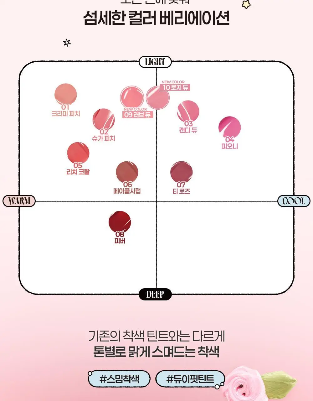 [블루밍테일콜라보] 투에이엔 듀이 핏 틴트 10colors (기획/단품) 상세페이지 29